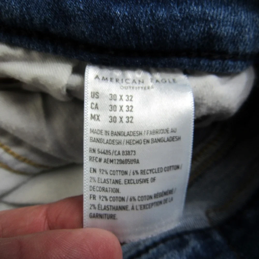 American Eagle Air Flex Jeans Acid Wash Slim Stretch 30x32 Actual 30x31
